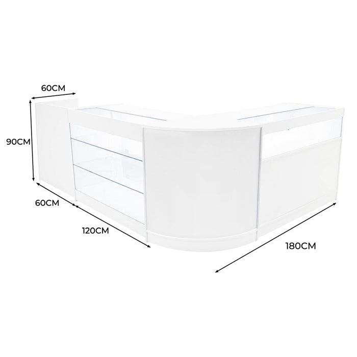 Set Banconi Bianco Polaris LED K1200 B1200 CM60 TB60 con Serratura e Vetrina