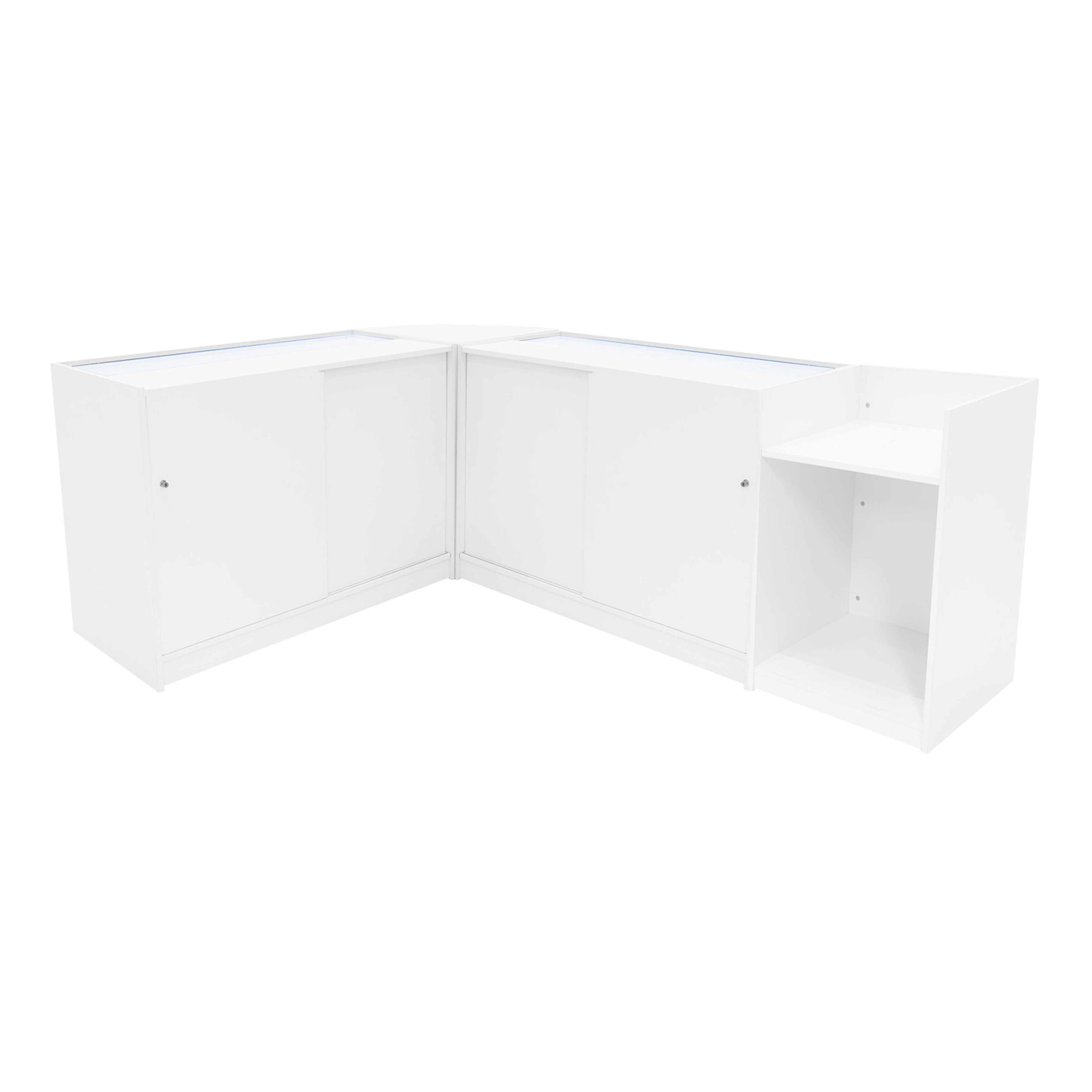 Set Banconi Bianco Vega LED K1200 C1200 CM60 TB60 con Serratura e Vetrina