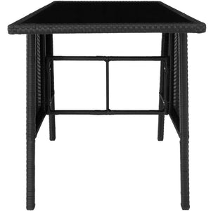 Mobile da giardino in rattan sintetico intrecciato in resina 2 posti nero 2108062