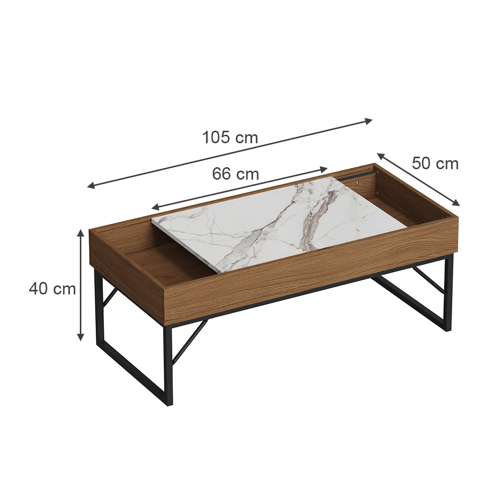 Vicco Tavolino da salotto Noce 105 x 50 cm