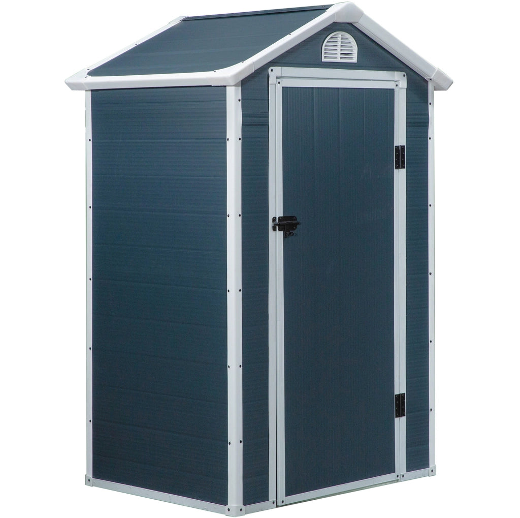 Casetta da giardino con ampio spazio di stoccaggio; 134 x 104 x 204 cm; grigio