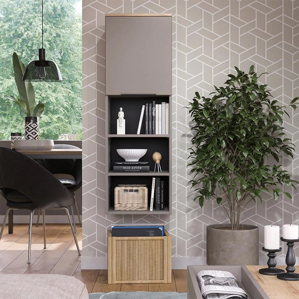 Armadio universale Wido, Grigio, 40.2 x 120 cm con una porta, adatto per la conservazione di oggetti domestici