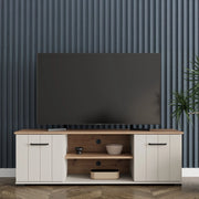 Valda, Mobile Porta tv 2 Ripiani, 137x40x44h cm Beige