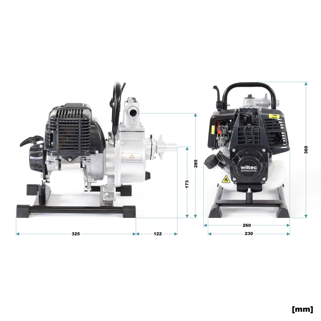 Pompa dell'acqua a benzina 1kW a 6.500 rpm Pompa da giardino da 8.000l/h Prevalenza 30m