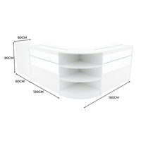 Set Banconi Bianco Eclipse LED 2 x C1200 LM60 TB60 con Serrature e Vetrina