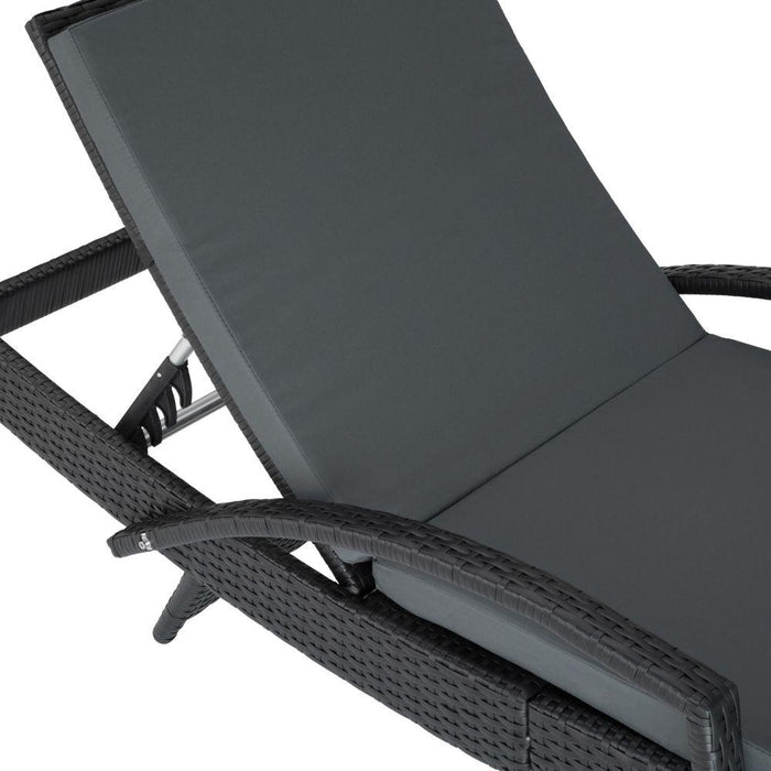 Lettino prendisole sedia a sdraio mobile da giardino 5 posizioni nero 2208057
