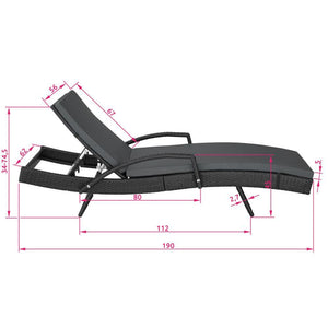 Lettino prendisole sedia a sdraio mobile da giardino 5 posizioni nero 2208057