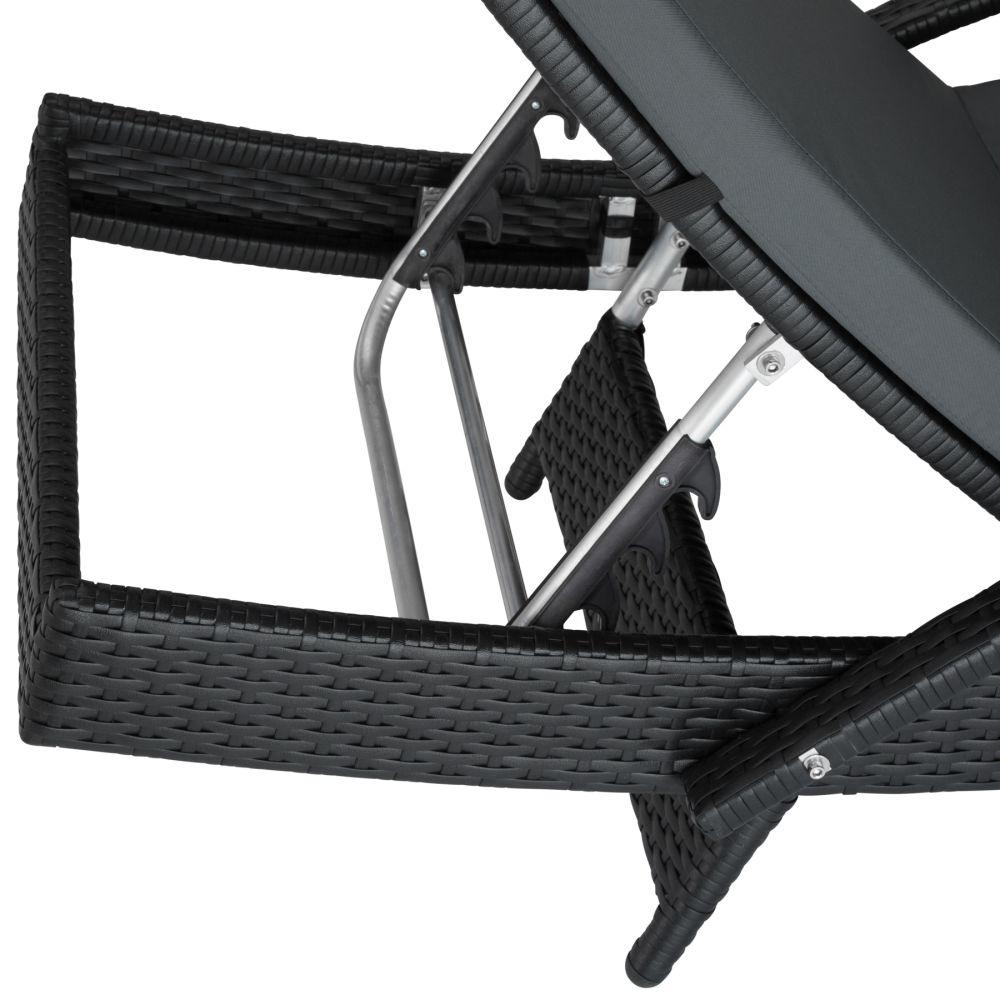 Lettino prendisole sedia a sdraio mobile da giardino 5 posizioni nero 2208057