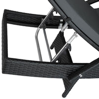 Lettino prendisole sedia a sdraio mobile da giardino 5 posizioni nero 2208057