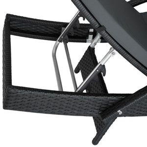 Lettino prendisole sedia a sdraio mobile da giardino 5 posizioni nero 2208057