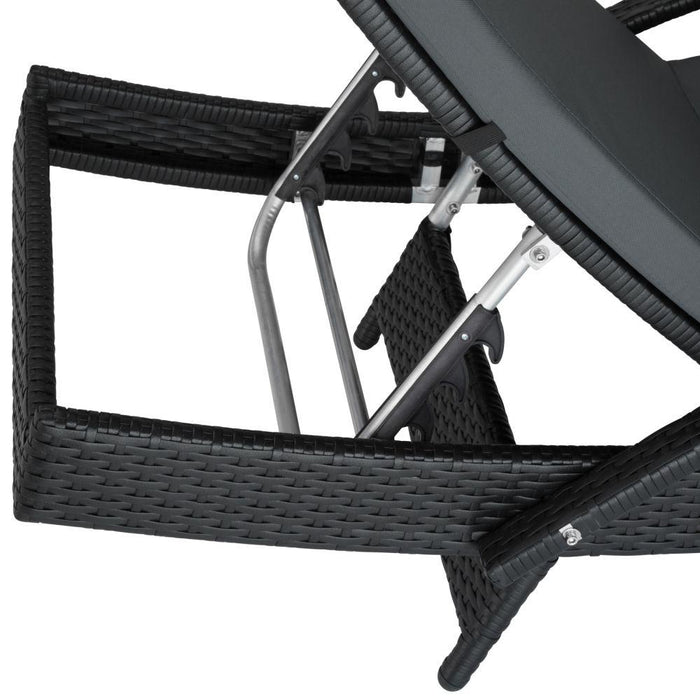 Lettino prendisole sedia a sdraio mobile da giardino 5 posizioni nero 2208057