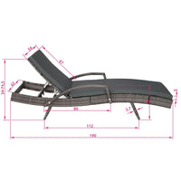 Lettino prendisole sdraio mobile da giardino 5 posizioni grigio 2208056