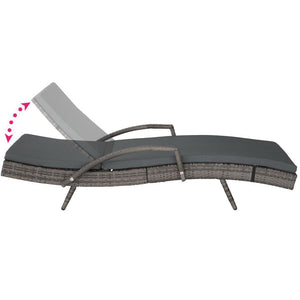 Lettino prendisole sdraio mobile da giardino 5 posizioni grigio 2208056