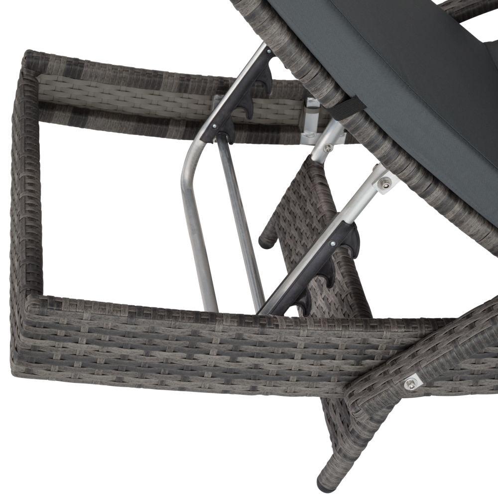 Lettino prendisole sdraio mobile da giardino 5 posizioni grigio 2208056