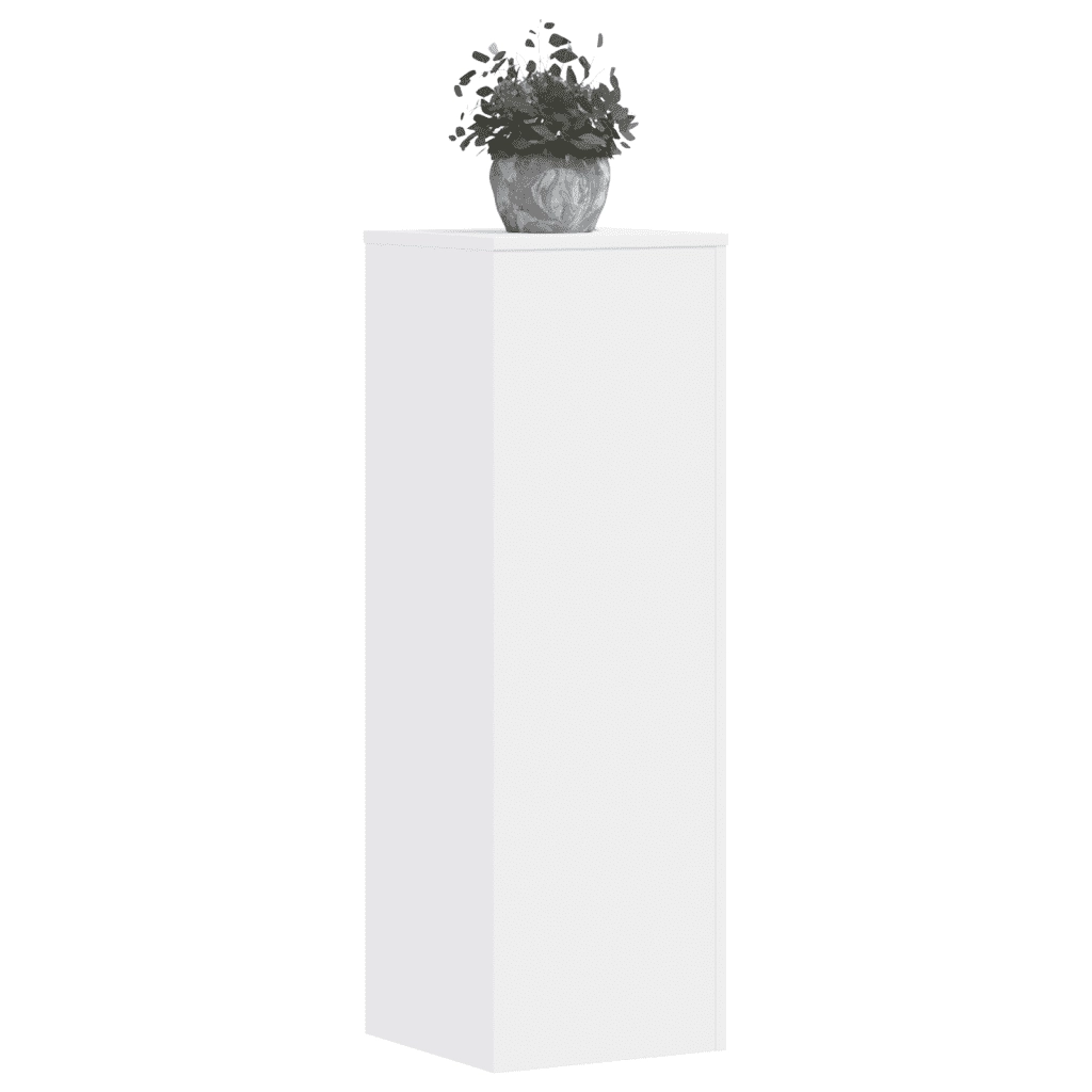 vidaXL Supporti per Piante 2 pz Bianchi 33x33x100 cm Legno Multistrato