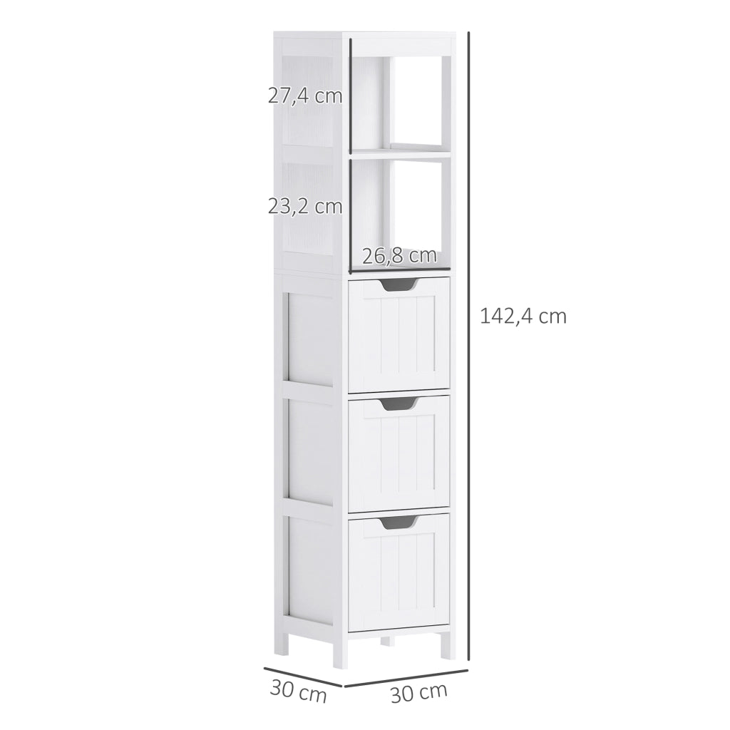 Mobile bagno con 2 ripiani e 3 cassetti ¨C Xylo ¨C bianco