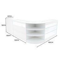 Set Banconi Bianco Hyperion LED K1200 B1200 LM60 TB60 con Serrature e Vetrina