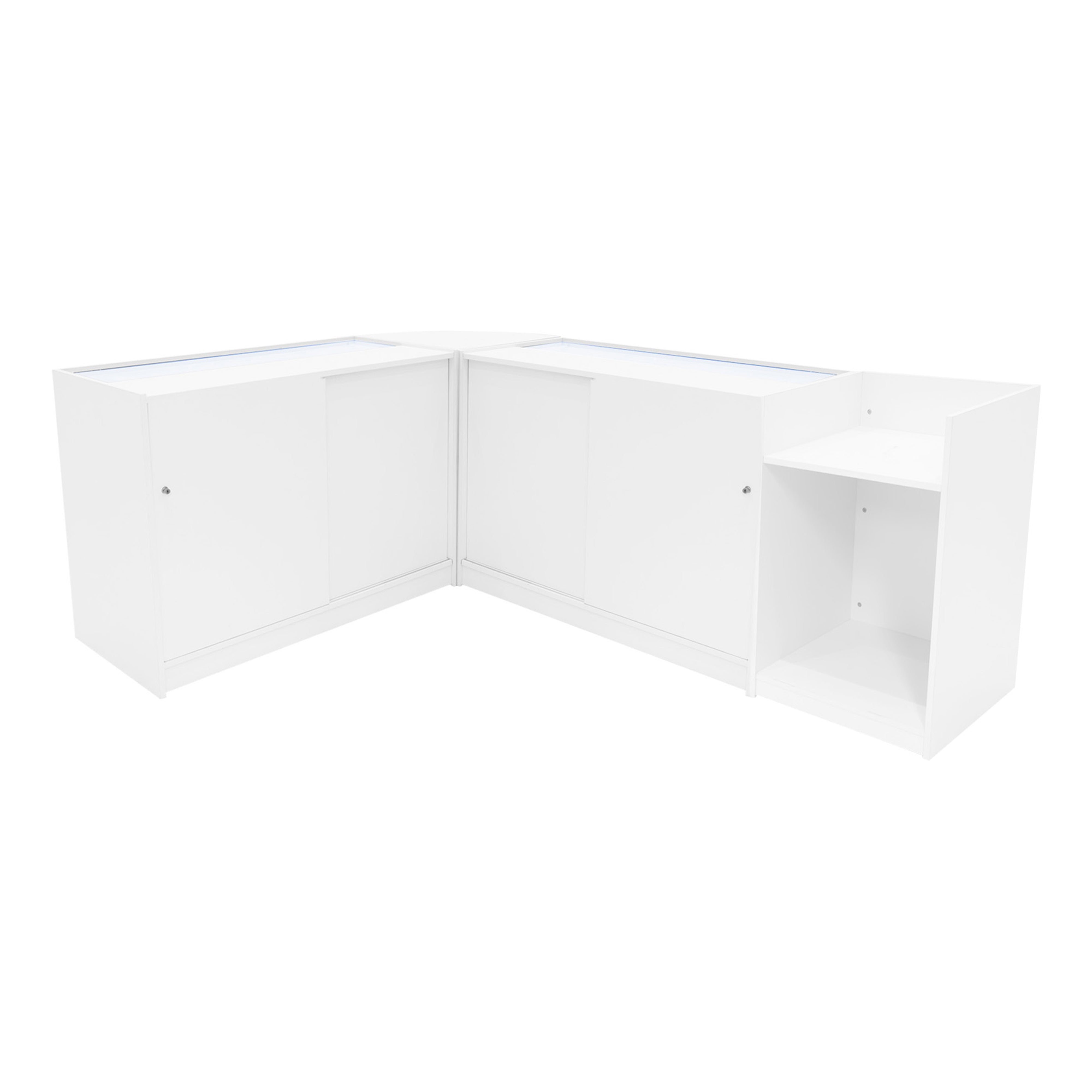 Set Banconi Bianco Theia LED K1200 C1200 LM60 TB60 con Serratura e Vetrina