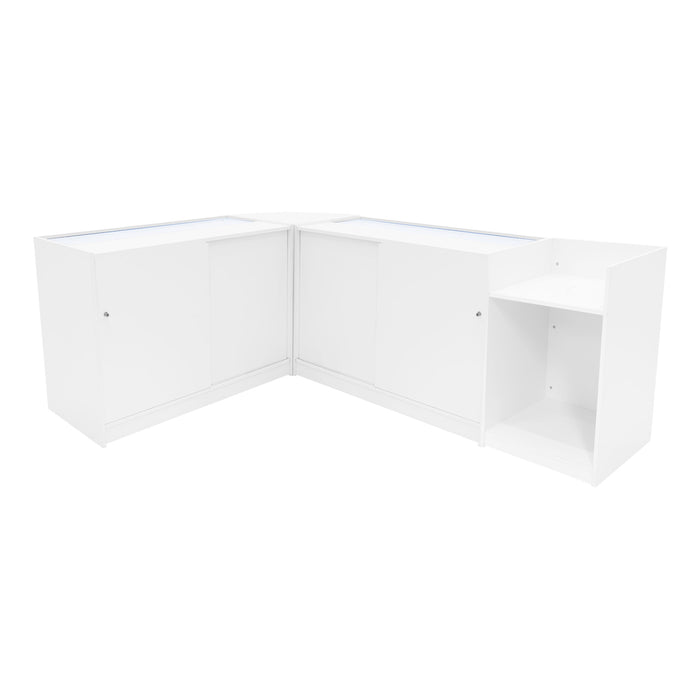 Set Banconi Bianco Theia LED K1200 C1200 LM60 TB60 con Serratura e Vetrina