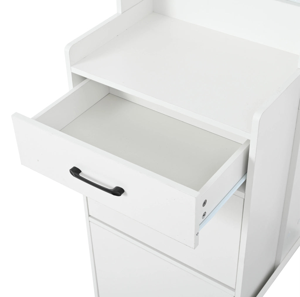 Mobile da ingresso 7 in 1 bianco con panca, scarpiere e ganci