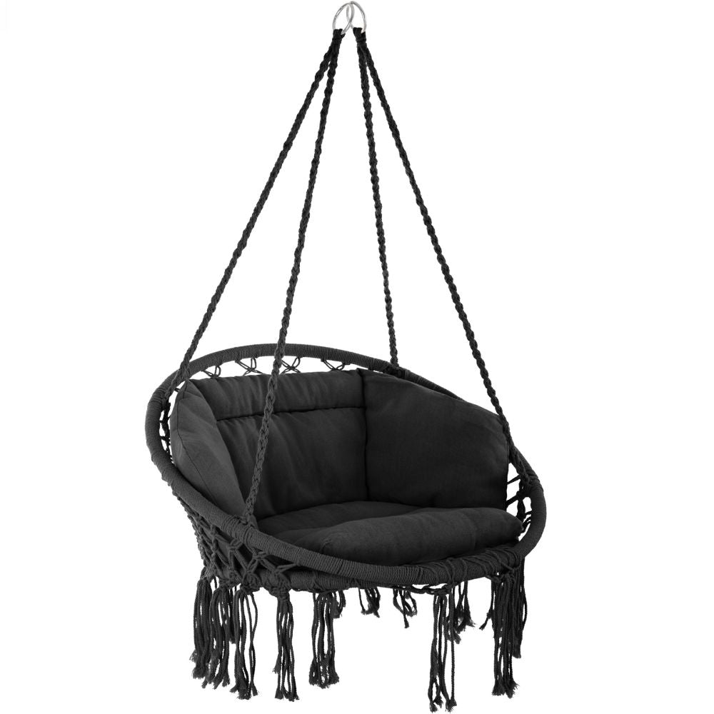 ELISA poltrona sospesa amaca mobili da giardino diametro 80 cm nero 2208166