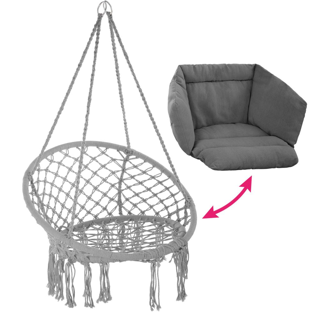 ELISA poltrona sospesa amaca mobili da giardino diametro 80 cm grigio 2208165