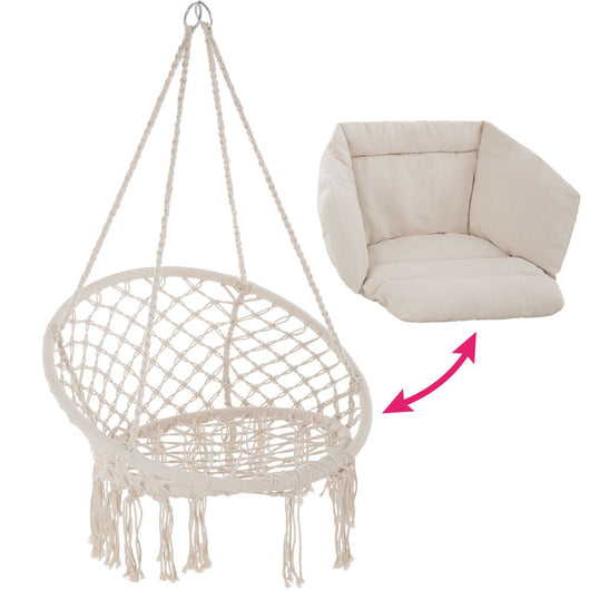 ELISA poltrona sospesa amaca mobili da giardino diametro 80 cm beige 2208164