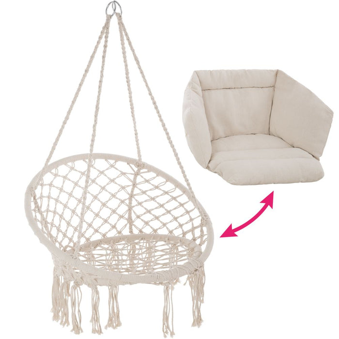 ELISA poltrona sospesa amaca mobili da giardino diametro 80 cm beige 2208164