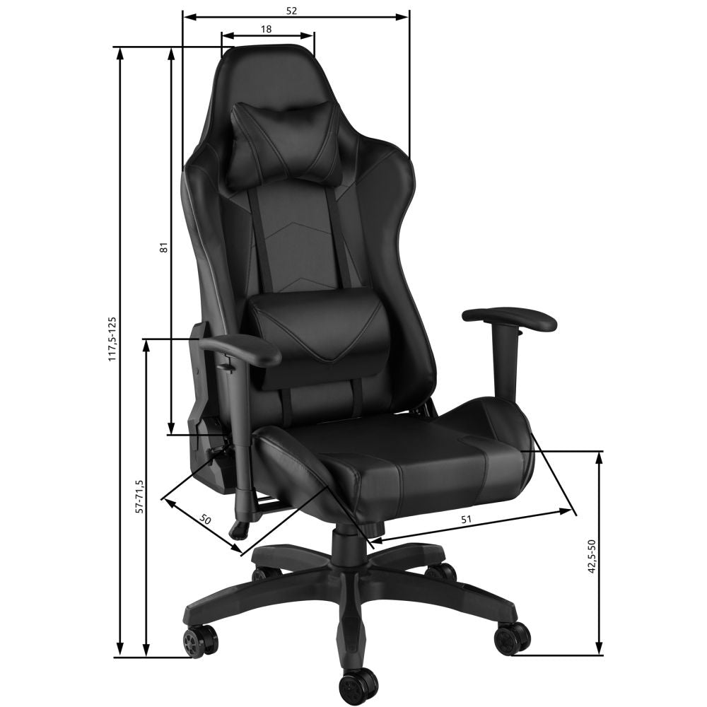 Poltrona da ufficio sportiva gamer chair nera 08_0000368