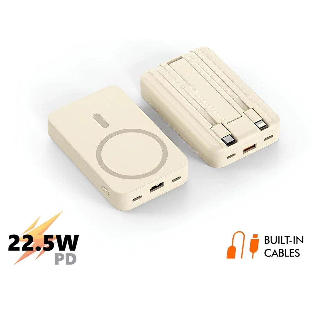 Trade Shop - Power Bank Magnetico Wireless 12000mah Ricarica Rapida 22,5w Supporto Nascosto Cavi Q-dc278 -