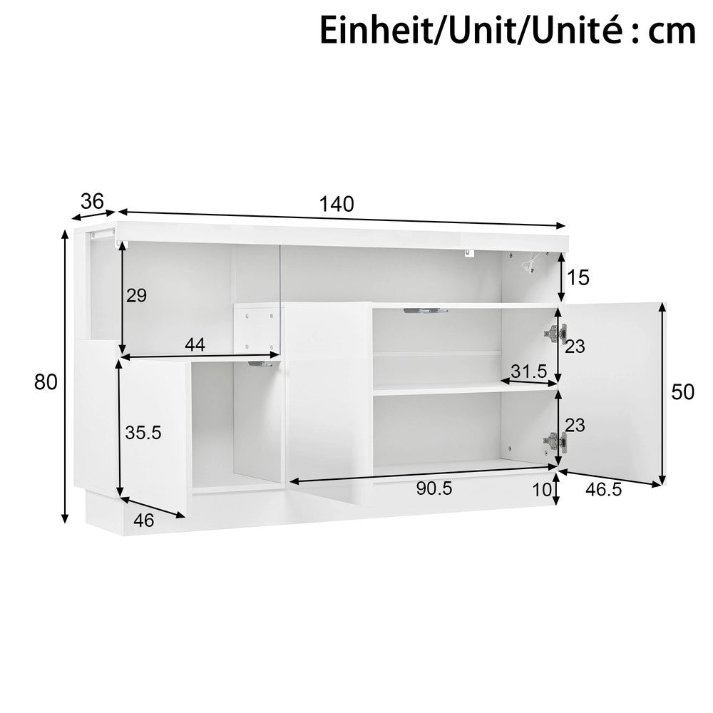 Credenza moderna ¨C Minimal ¨C Materiale truciolato, con illuminazione LED