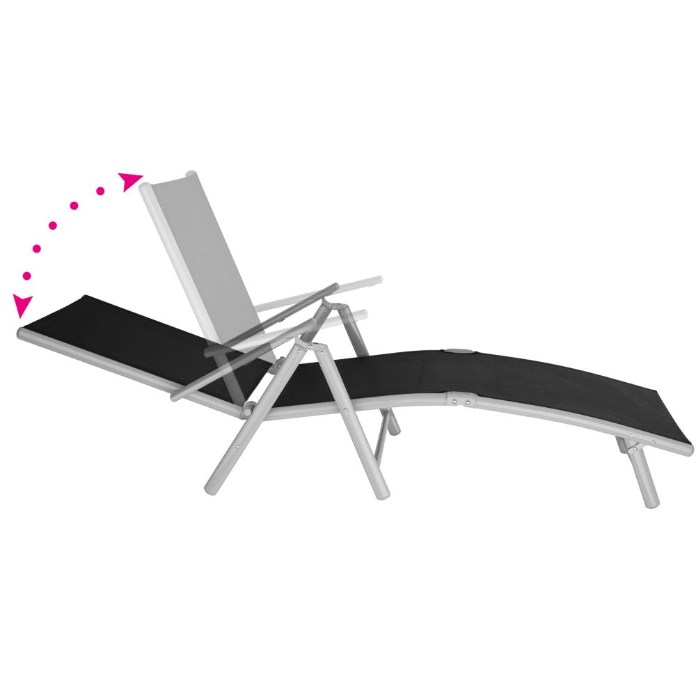 Lettino prendisole mobile da giardino nero/grigio 2208110