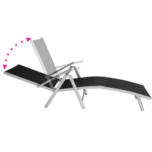 Lettino prendisole mobile da giardino nero/grigio 2208110