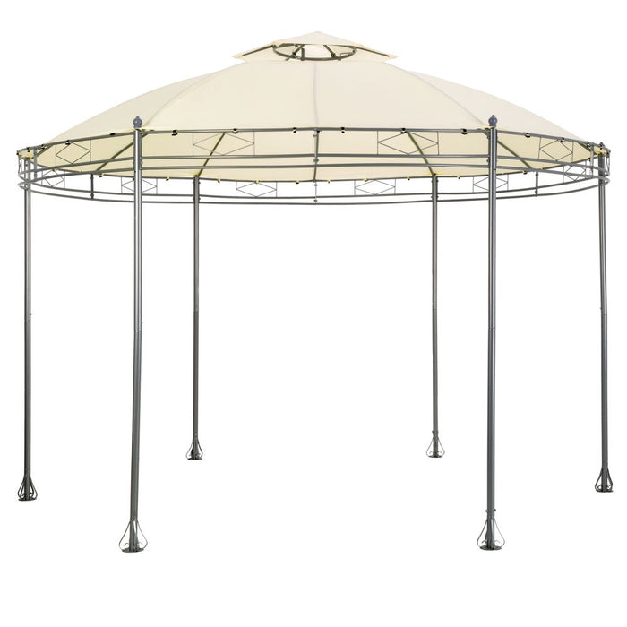 Casetta da giardino pergolato diametro 3,5 m crema 2208175