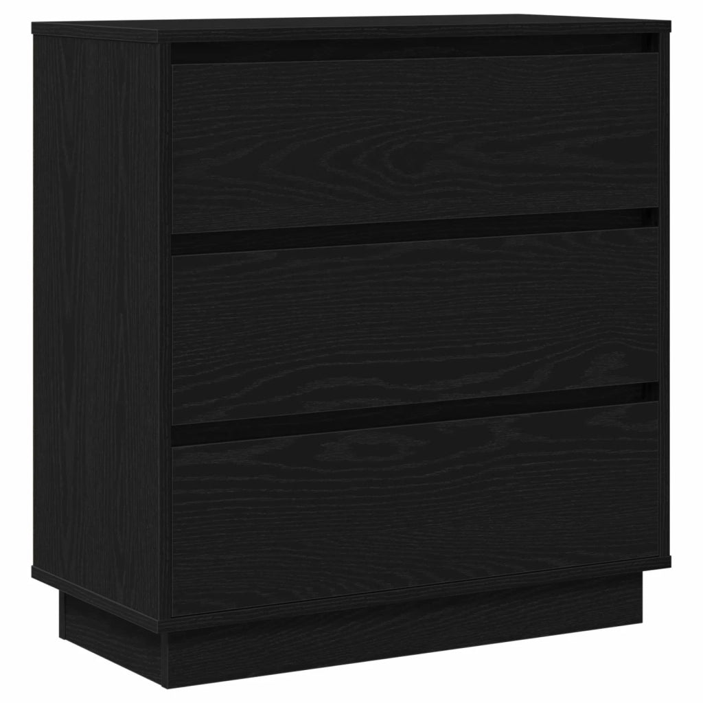 Armadio da Notte con cassetto Rovere Nero 71 x 34,5 x 75 cm 869635