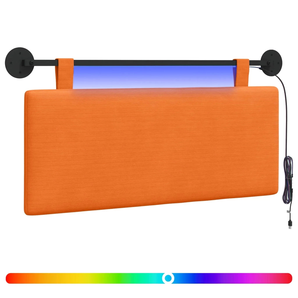 Testiera sospesa Con luce LED Arancione Tessuto in Cords