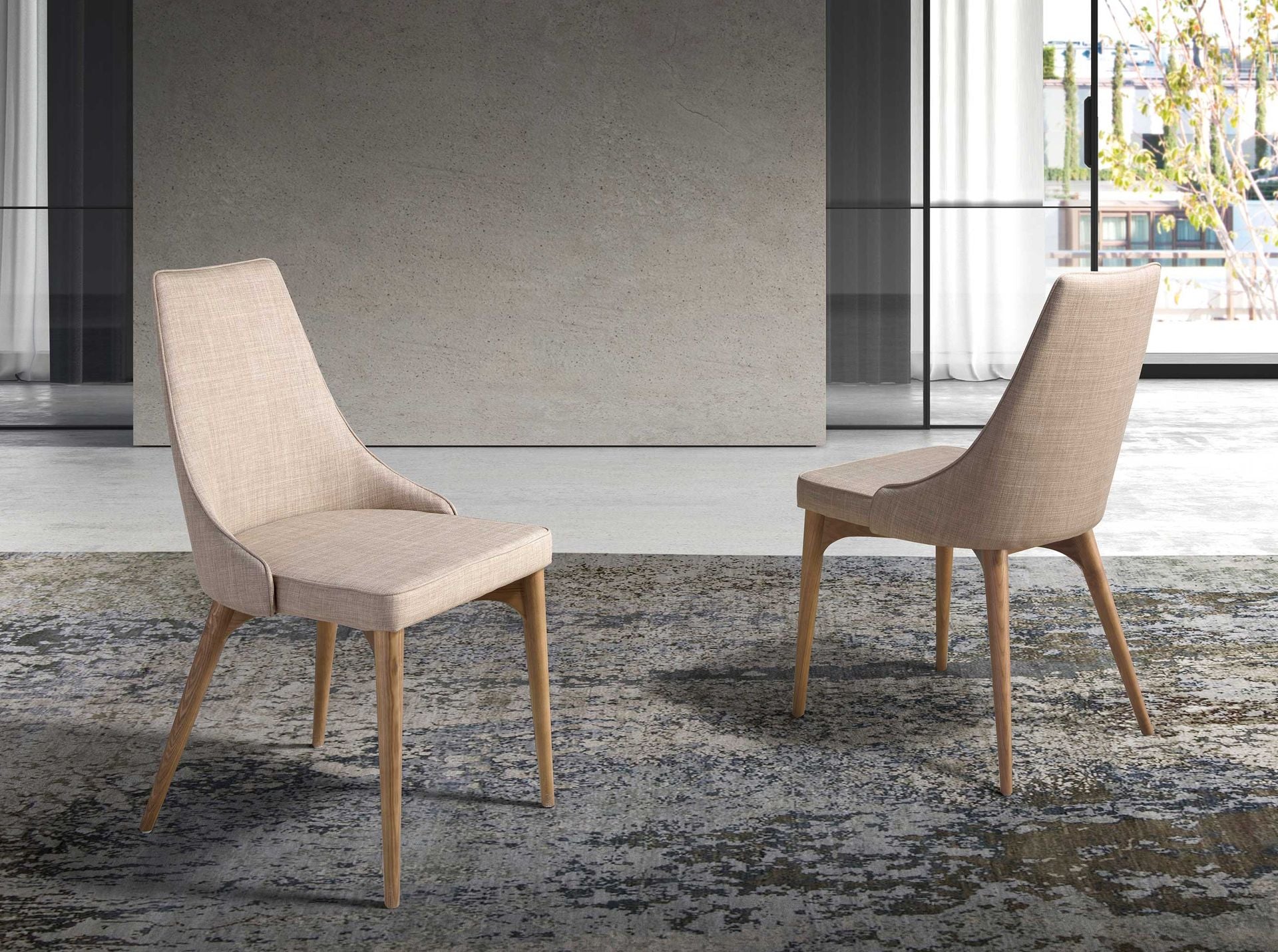 Sedia in tessuto marrone