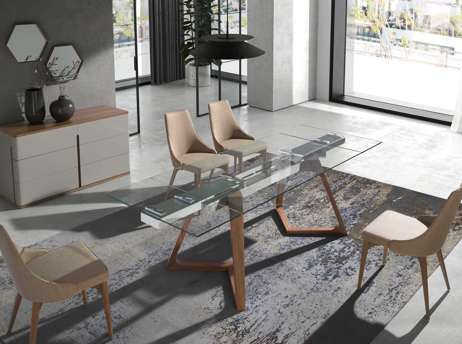 Sedia in tessuto marrone