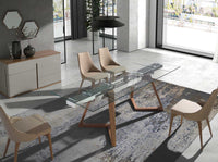 Sedia in tessuto marrone