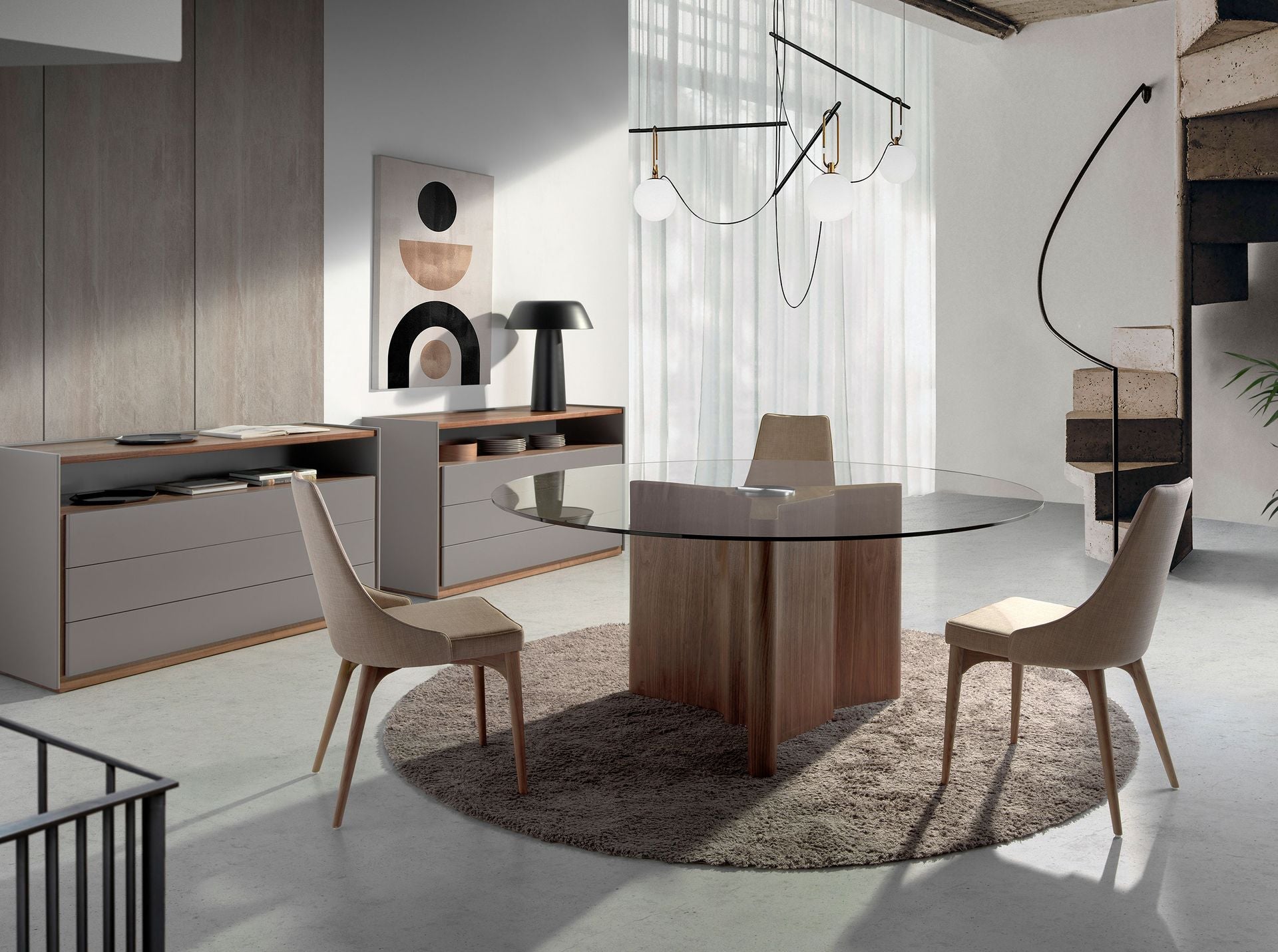 Sedia in tessuto marrone