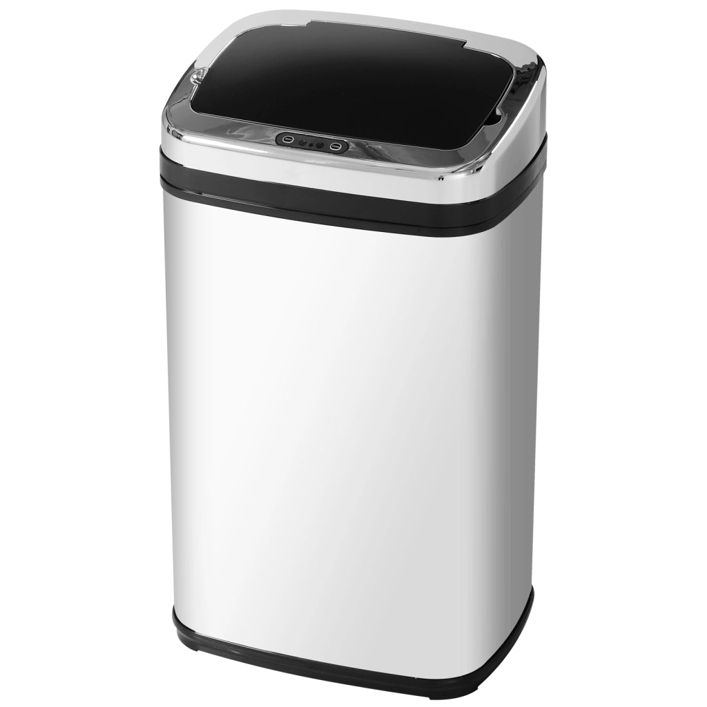 Cestino 30L con Sensore di Movimento ¨C Zephmum ¨C Acciaio Inox 33x25x58 cm Argento e Nero