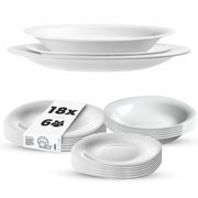 Set di stoviglie KADAX da 18 piatti, colore bianco