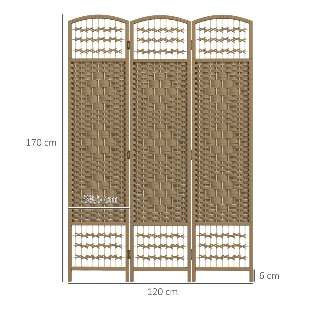 Paravento Separatore 3 Pannelli Pieghevole ¨C Xylo ¨C Carta Naturale 120x170cm