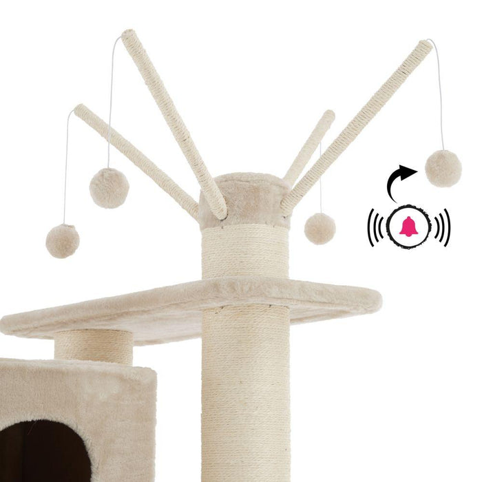 Tiragraffi per gatti 195 cm beige/bianco 3708082