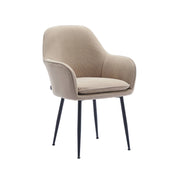 Poltrona in velluto a coste con gambe in metallo, beige