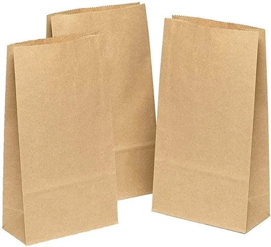 Confezione di 50 sacchetti di carta da regalo adeguate per dolci, dimensioni 15 x 9 x 28 cm