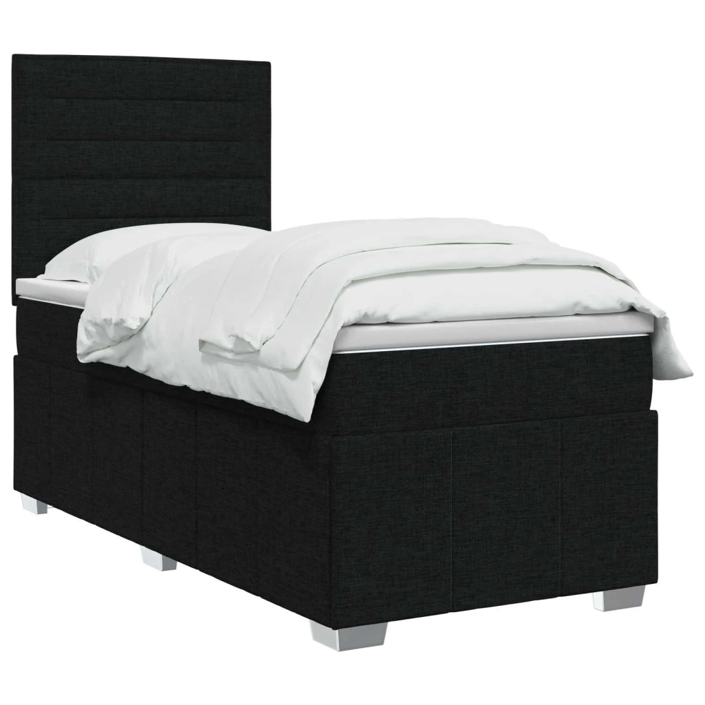 Letto box spring con materasso Nero 90 x 190 cm Tessuto 3454024