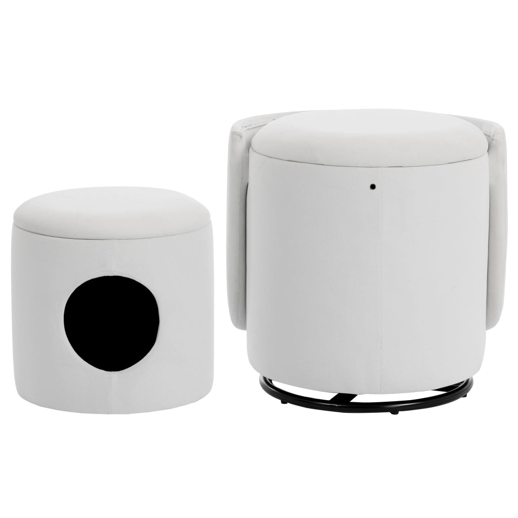 Sedia Girevole Imbottita con Vano Contenitore ¨C MINIMAL ¨C Velluto, Design Moderno