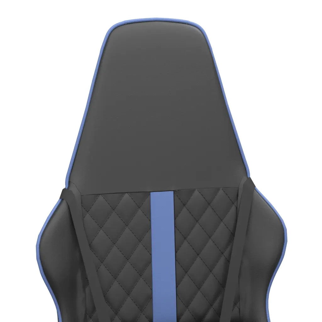 Sedia da Gaming | Sedia da e-sports Massaggiante Blu e Nero in Similpelle