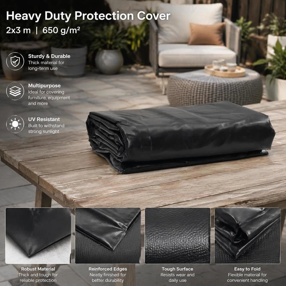 Tarpaulin, Anthracite, 2x3 M, 650 G/square Meter